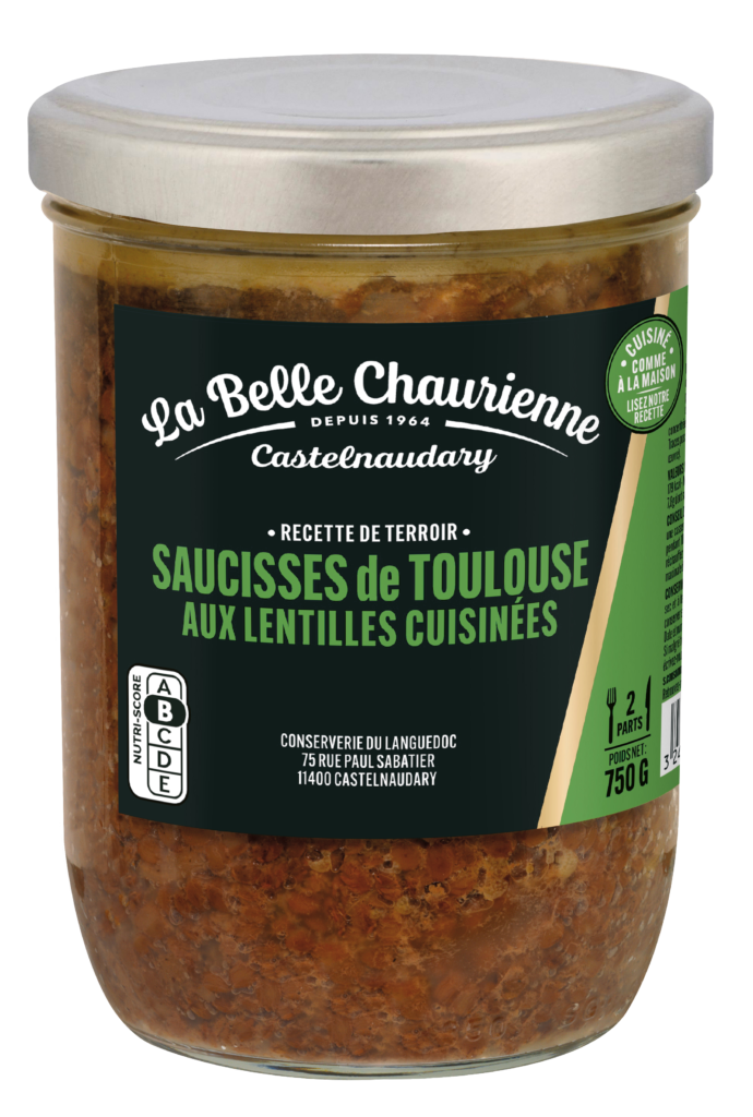 Saucisses de Toulouse aux lentilles cuisinées