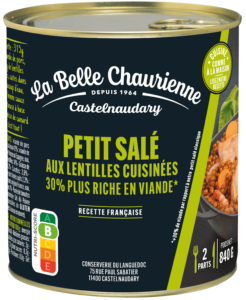 Petit salé aux lentilles cuisinées 30% plus riche en viande