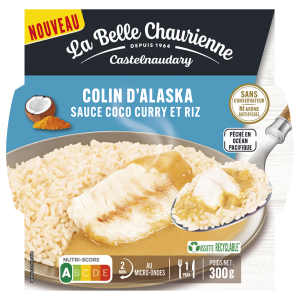 Colin d'Alaska sauce coco curry et riz